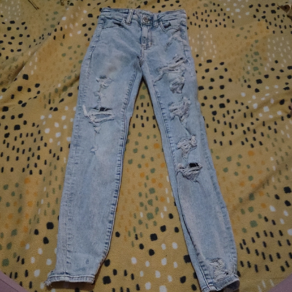 ♥️2 For $25♥️American Eagle Next Level Stretch Distressed Light Blue Jeans